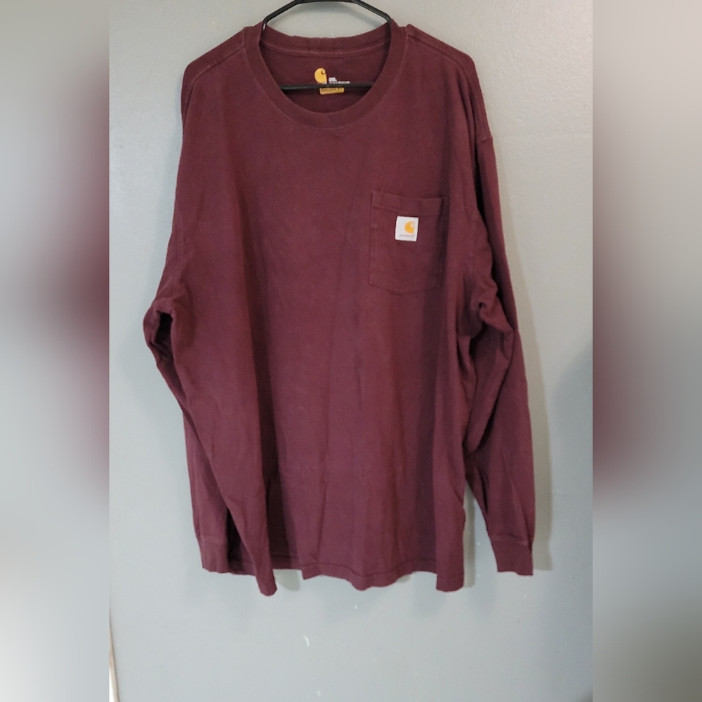 Carhartt Men's Burgundy‎ Long Sleeve Shirt